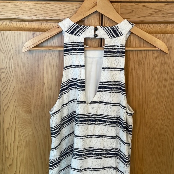 Alya Striped Eyelet Midi Dress Size Small - Picture 6 of 8